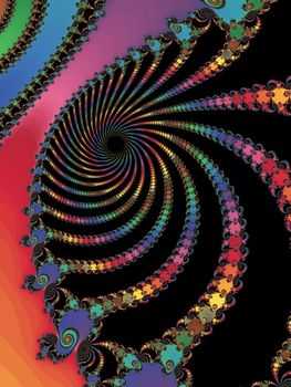 Digital computer graphic - abstract decorative fractal in a bright colors for design.