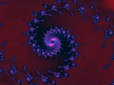 Digital computer graphic - abstract decorative fractal wwith spirals in a bright colors for design.