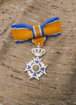 Hellevoetlsuis,Holland,27-April-2018: the decoration on the Order of Orange-Nassau,The National orders are granted based on recommendations from government commissions