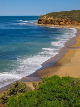 Beautiful view of Bells beach, famous landmark along the Great Ocean Road, Australia