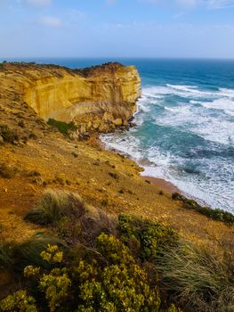 Beautiful view of cape, famous landmark along the Great Ocean Road, Australia