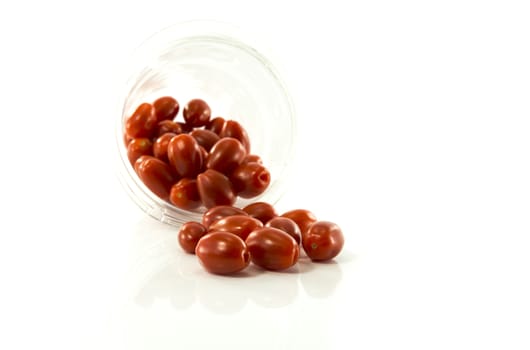pear drop tomatoes isolated on white background