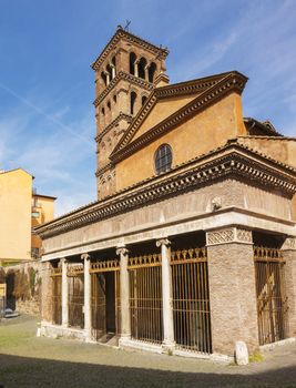 Rome, Italy. Church San Giorgio in Velabro, built by greeks in 7th century, landmark of italian capital city.