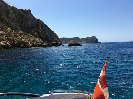 view from the boat to an island at a trip