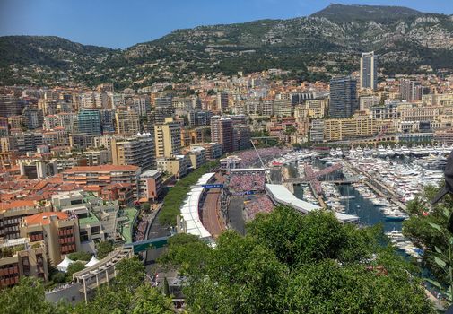view during the formula 1 race in monaco