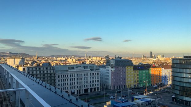 nice view to the vienna city at the rooftop