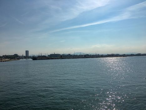 view from the boat to venice pier at summer