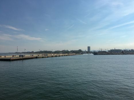 view from the boat to venice pier at summer