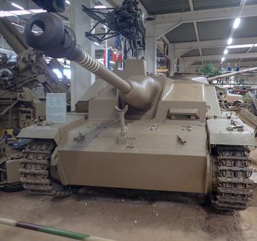 an old tank from the world war in a museum