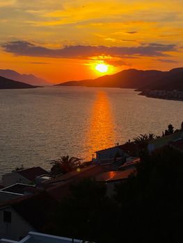 wonderfull sunset in Dubrovnik at holidays in croatia