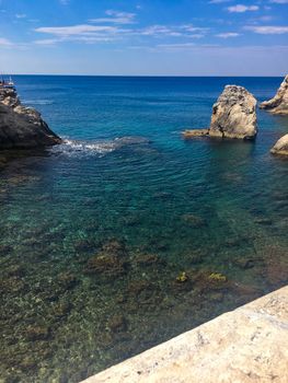 view to the ocean from the street in Dubrovnik