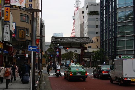 a normal day in tokyo with traffic