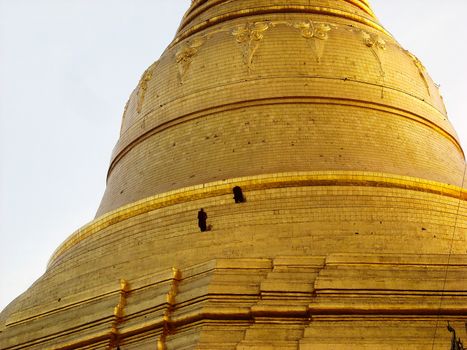 a big golden roof in burma at the tour
