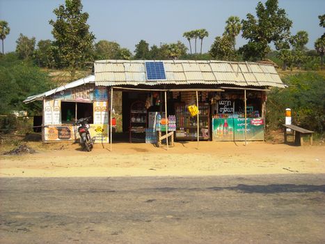 a small tourist shop outside at burma
