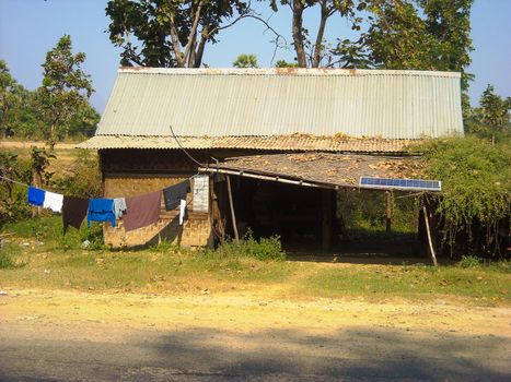 a old house in the jungle in burma