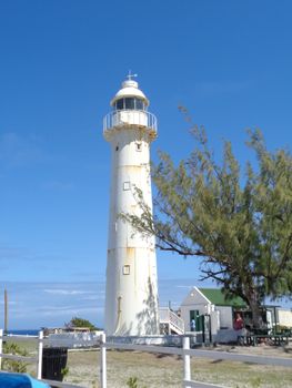 an old lighthouse at the beach