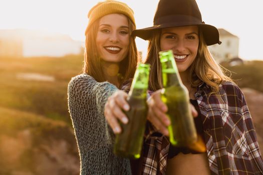 Two best friends making a toast to friendship