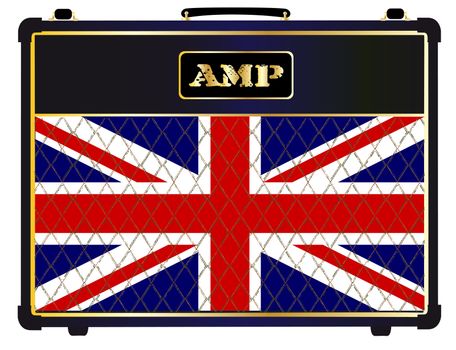 A typical electric guitar combo valve amplifier with the Unuon Jack flag