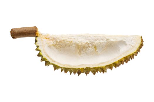 Durian fruit shell isolated on white background