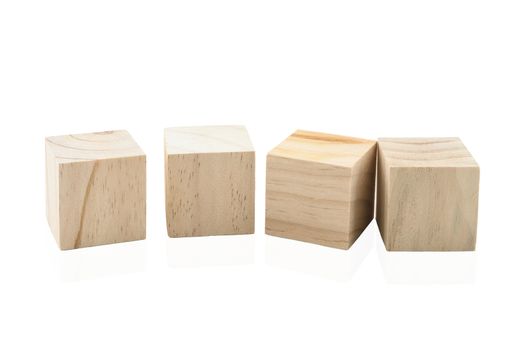 Wooden Building Blocks isolated against white background