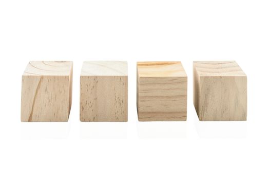 Wooden Building Blocks isolated against white background