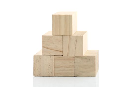 Wooden Building Blocks isolated against white background