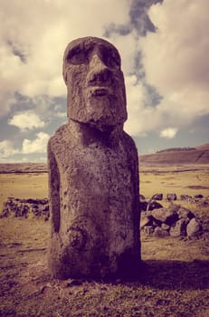 Moai statue, ahu Tongariki, easter island, Chile