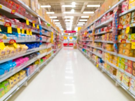 Abstract blur supermarket for background