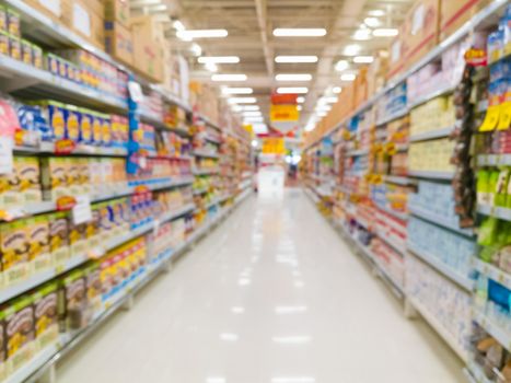 Abstract blur supermarket for background