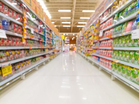 Abstract blur supermarket for background