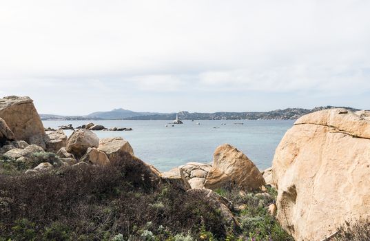 rocks on maddalena island, near sardinia, you can reach the island with the ferry from the sardinia palce palau