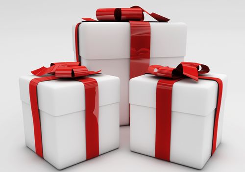 3d rendered holiday gifts. Cellebrations concepts.