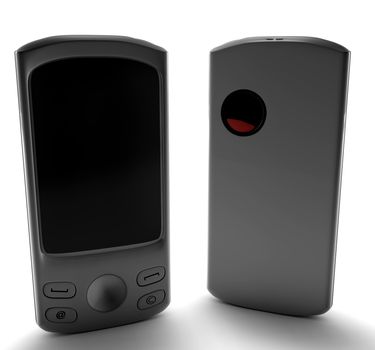 A cell phone isolated on white 3d render