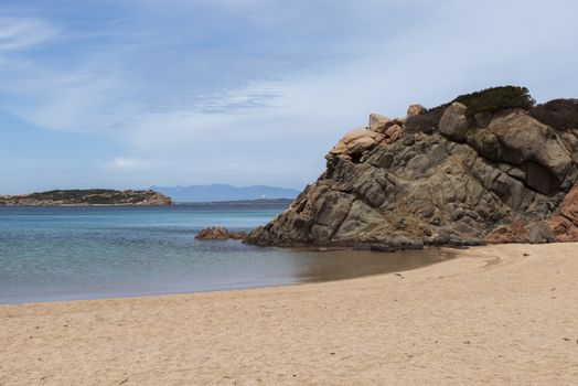 beautiful lonly beach on the island opf maddalena italy near sardinia