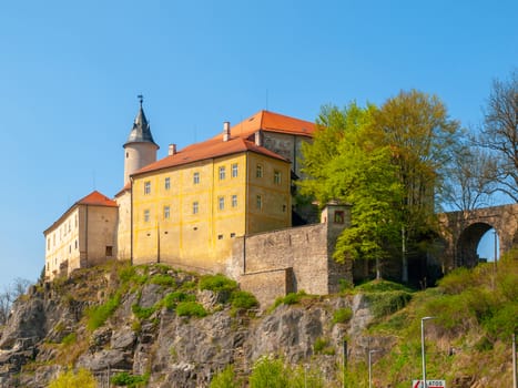 Medieval Castle Ledec nad Sazavou on sunny spring day, Czech Republic.