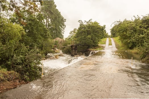 A causeway accross the Mahai River at Mahai Camp in foothills of the Kwazulu-Natal Drakensberg