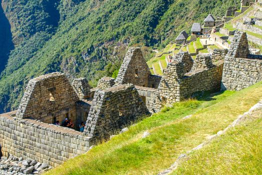 Terraces of Machu Picchu - Incan lost city in Peru, South America.