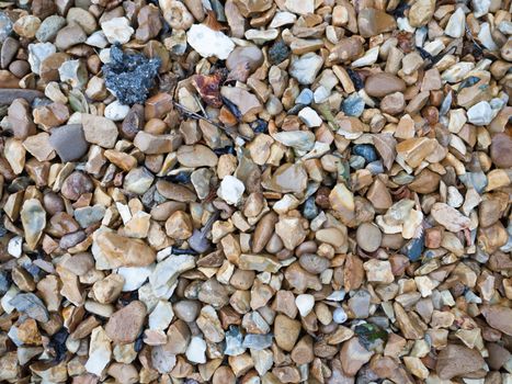 background texture of garden pebbles and rocks; Essex; UK