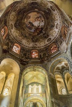 mosaic inside the famous Basilica di San Vitale, one of the most important examples of early Christian Byzantine art in western Europe, in Ravenna, region of Emilia-Romagna, Italy