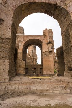 Ruins of the Baths of Caracalla (Terme di Caracalla), one of the most important baths of Rome at the time of the Roman Empire.