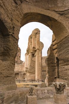 Ruins of the Baths of Caracalla (Terme di Caracalla), one of the most important baths of Rome at the time of the Roman Empire.