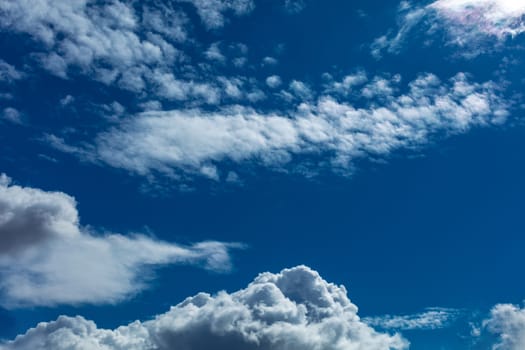 Light vivid blue serene majestic cloudscape background