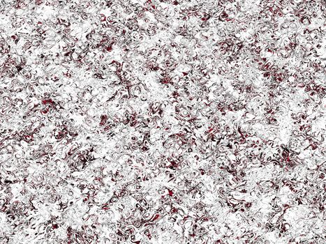 Chromed Wavy Background with Reflected Red Segments - Original Abstract and Detailed Image