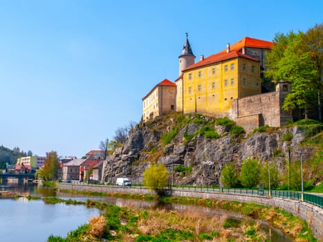 Medieval Castle Ledec nad Sazavou on sunny spring day, Czech Republic.