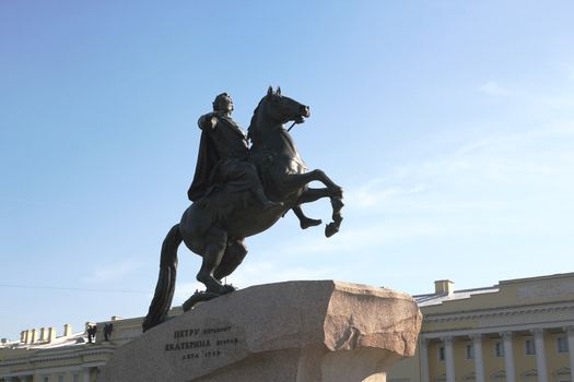The Copper Horseman. A monument to Tsar Peter I. St. Petersburg, Neva