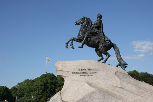 The Copper Horseman. A monument to Tsar Peter I. St. Petersburg, Neva