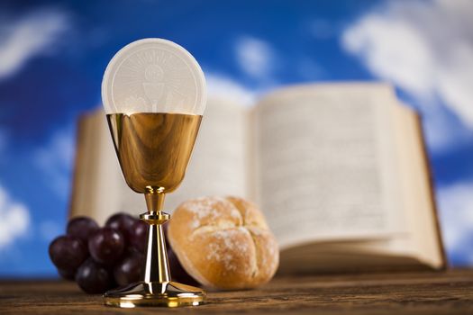 Holy Communion Bread, Wine for christianity religion