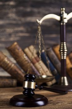 Law wooden gavel barrister, justice concept, legal system