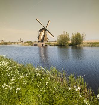 Dutch windmill in Kinderdijk