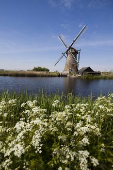 Old windmill, Kinderdijk in netherlands